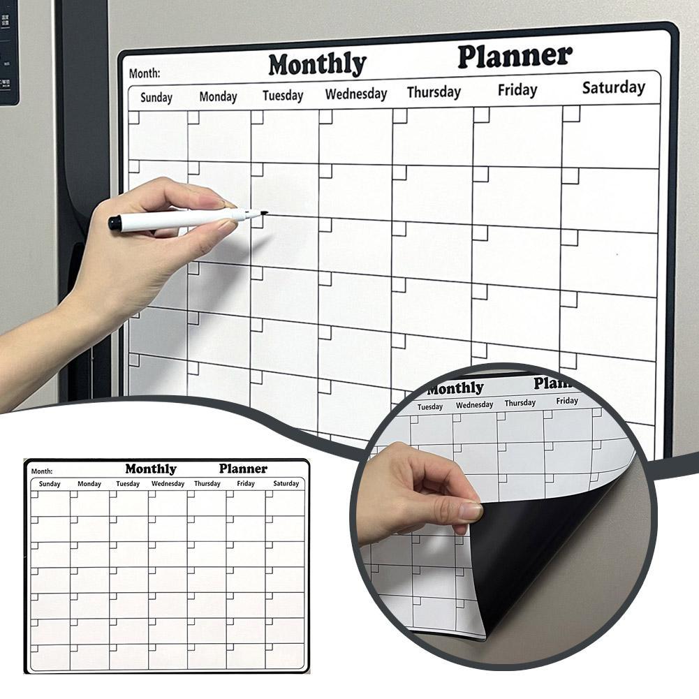 Whiteboard Magnetic - Stijlvolle magnetische droog uitwisbare kalender whiteboard