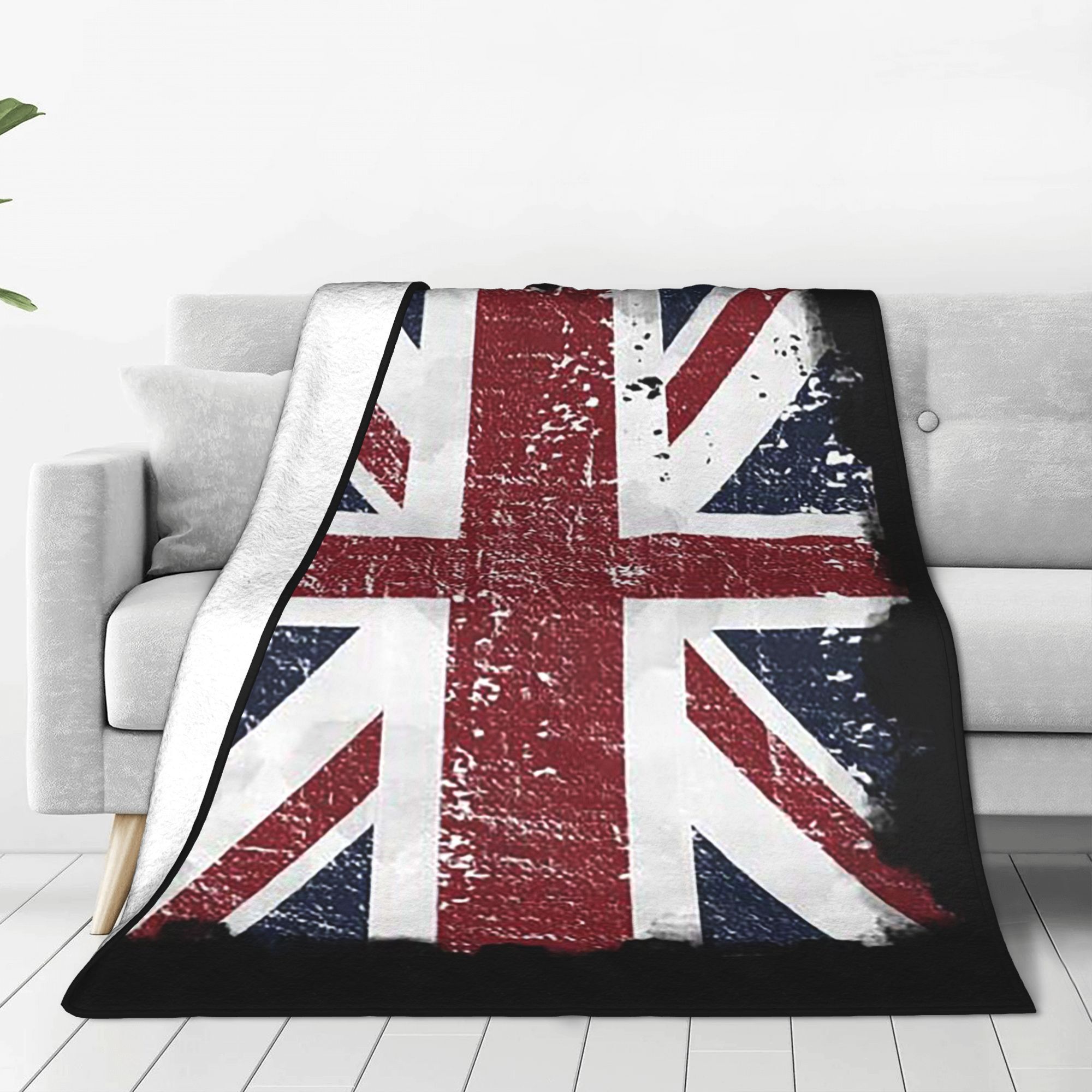 Home Office British - Verontruste Britse vlag zwart grijs Union