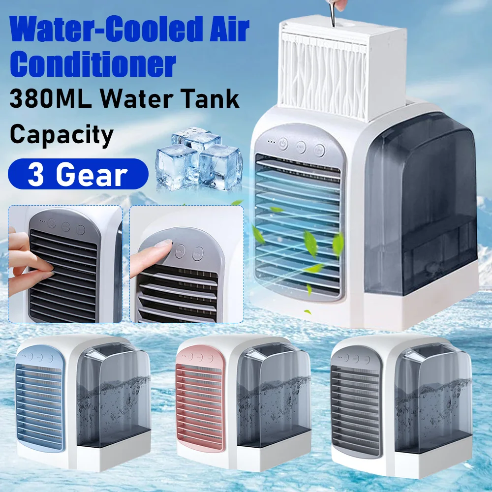 Home Office Gear - Watergekoelde airconditioner Persoonlijke mini-luchtkoeler 3 versnellingen