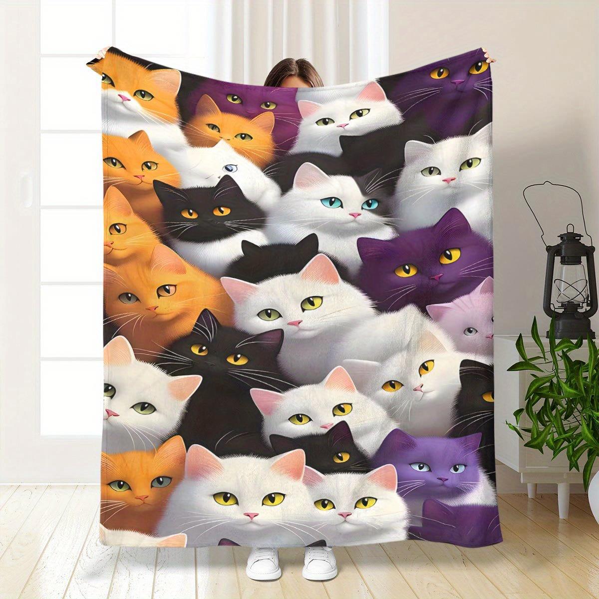 Home Office British - Schattig Brits kortharig kattenpatroon Flanel bedrukte