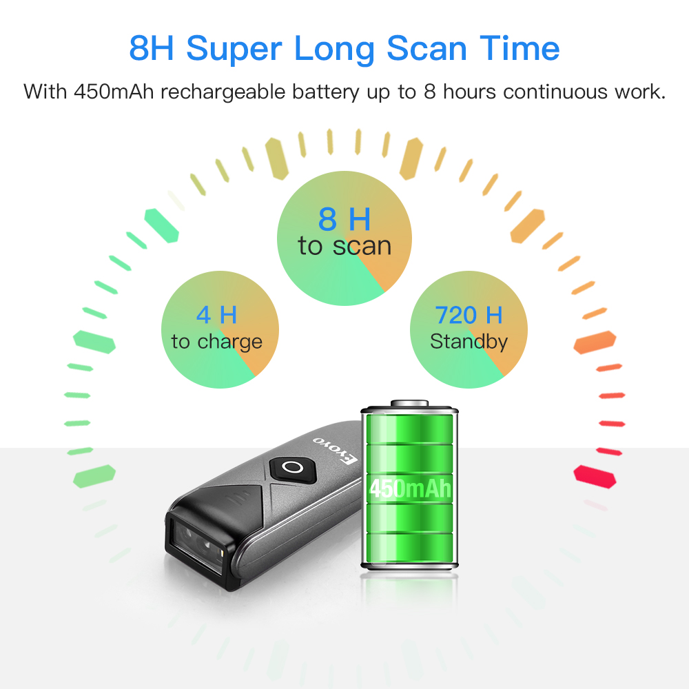 Document Scanner Portable - Eyoyo 2-pack barcodescanner Mini QR 2D