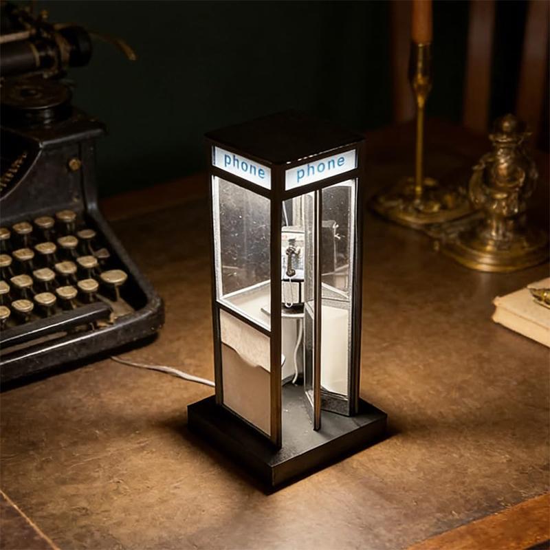 Hoge vintage telefooncel-lamp, - Home Office British recensie en prijs