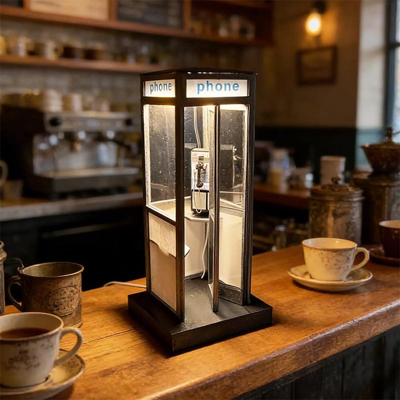 Hoge vintage telefooncel-lamp, - Home Office British recensie en prijs