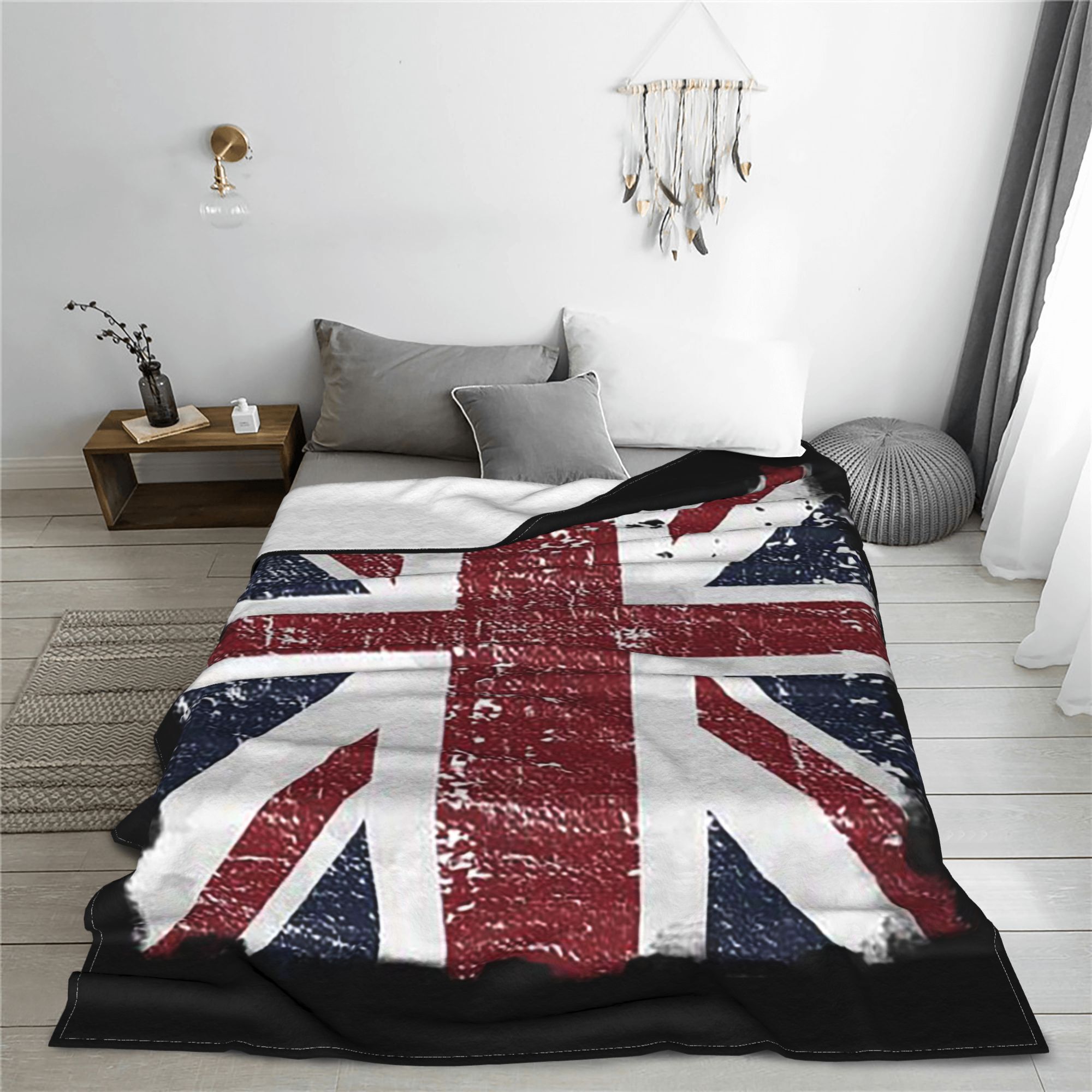 Verontruste Britse vlag zwart  - Home Office British recensie en prijs
